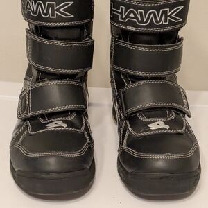 Tony Hawk Kids Black and White Velcro Boots